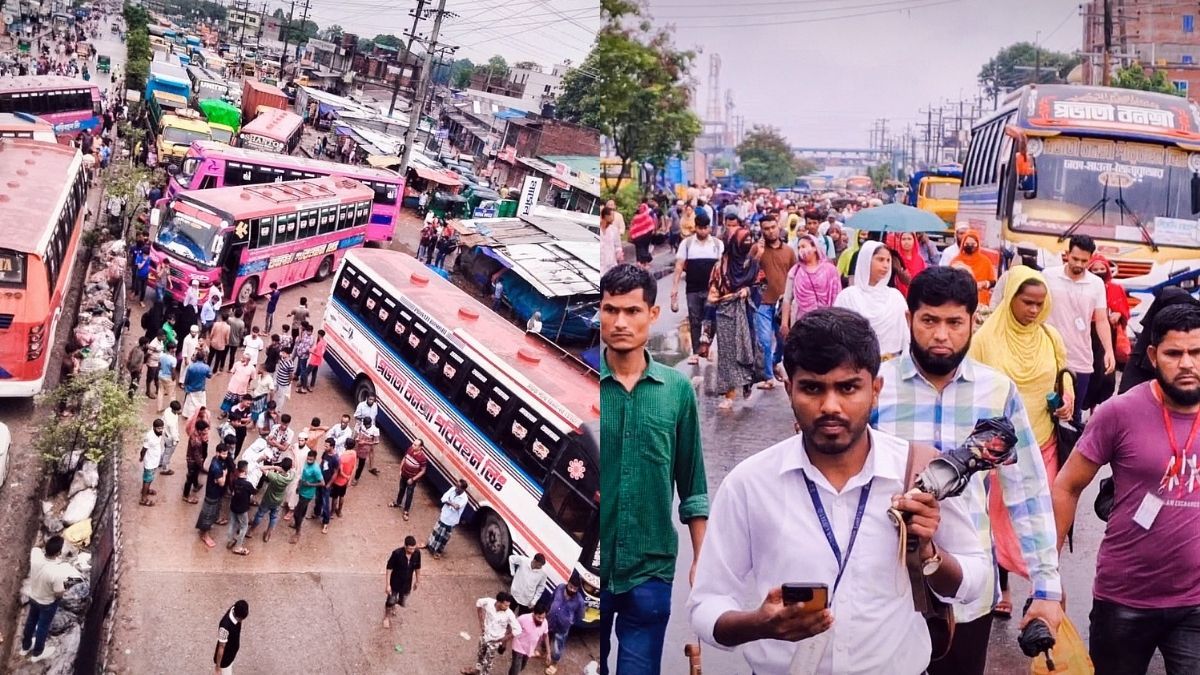শ্রীপুরে বাসস্ট্যান্ডে চাঁদাবাজি-মারধরের প্রতিবাদে মহাসড়কে বিক্ষোভ
