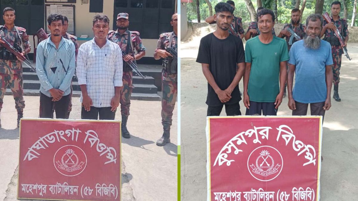 মহেশপুর সীমান্ত দিয়ে অনুপ্রবেশ, ৭ বাংলাদেশি আটক