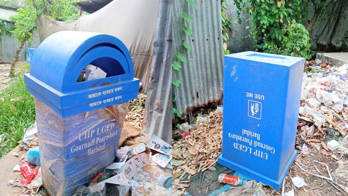 গৌরনদীতে অব্যবস্থাপনায় ডাস্টবিন, টরকী বন্দরে বাড়ছে জনদুর্ভোগ