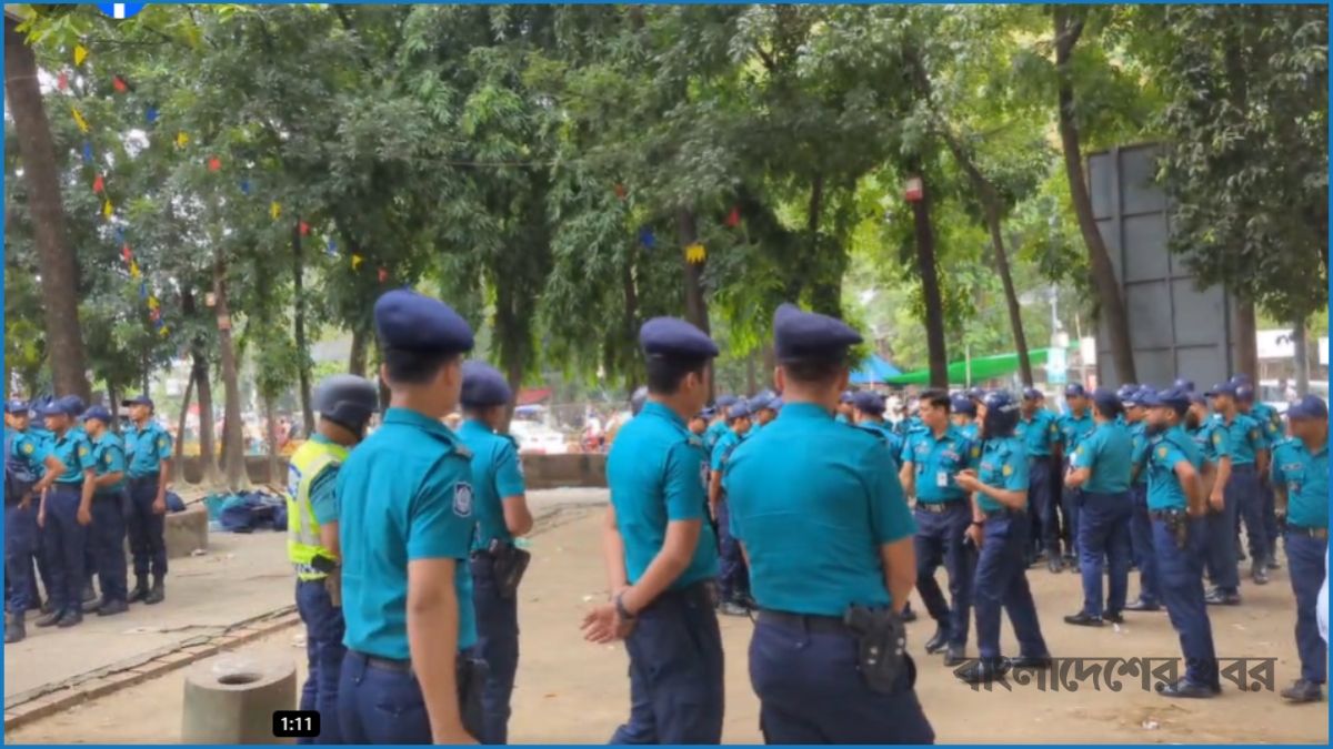ছাত্রদলের সমাবেশ ঘিরে আইনশৃঙ্খলা বাহিনীর সতর্ক অবস্থান