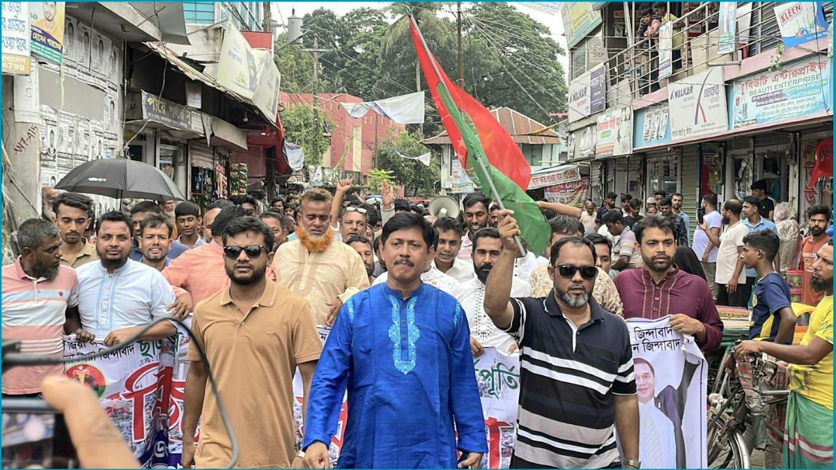 আলফাডাঙ্গায় গণঅভ্যুত্থানের বর্ষপূর্তিতে বিএনপির র‍্যালি