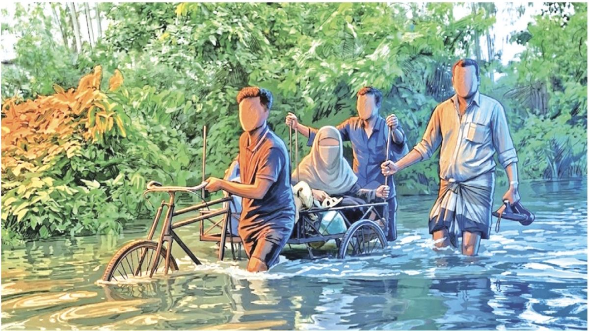 বন্যায় বিপন্নদের পাশে দাঁড়াই
