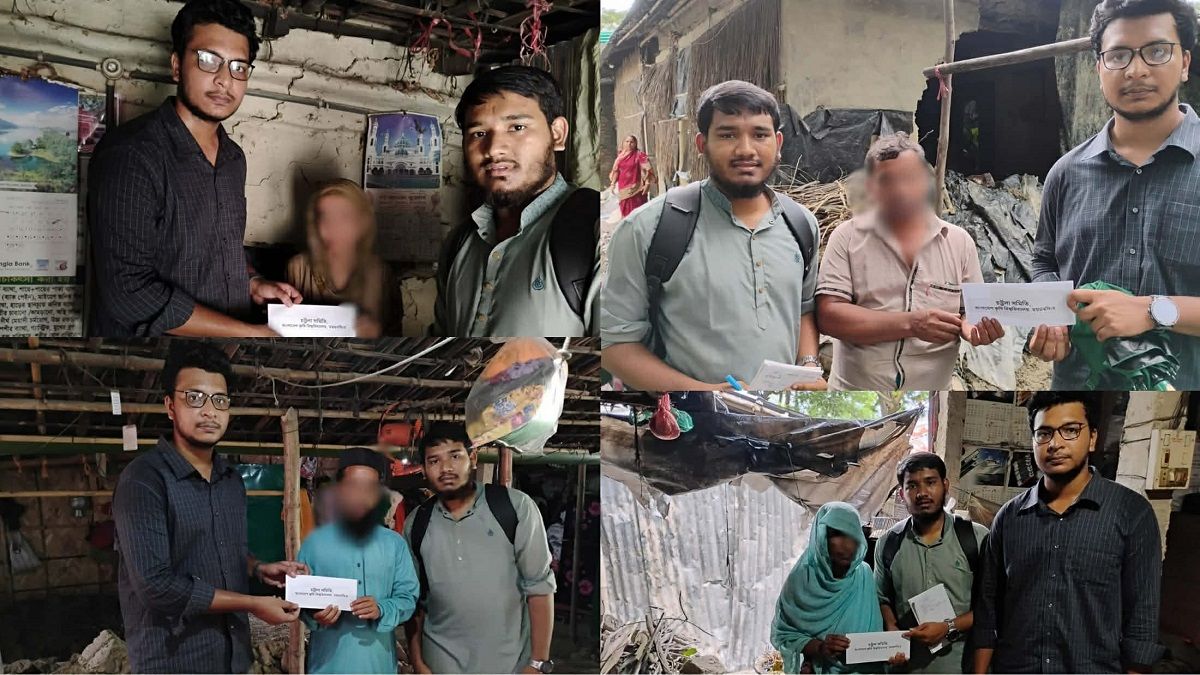বন্যার্তদের পাশে বাকৃবির চট্টলা সমিতি, ৮০ পরিবার পেল নগদ সহায়তা